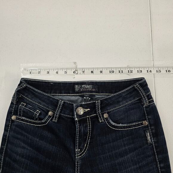 Silver Suki high slim boot cut jeans 27x33 denim womens 6782 - Picture 3 of 11